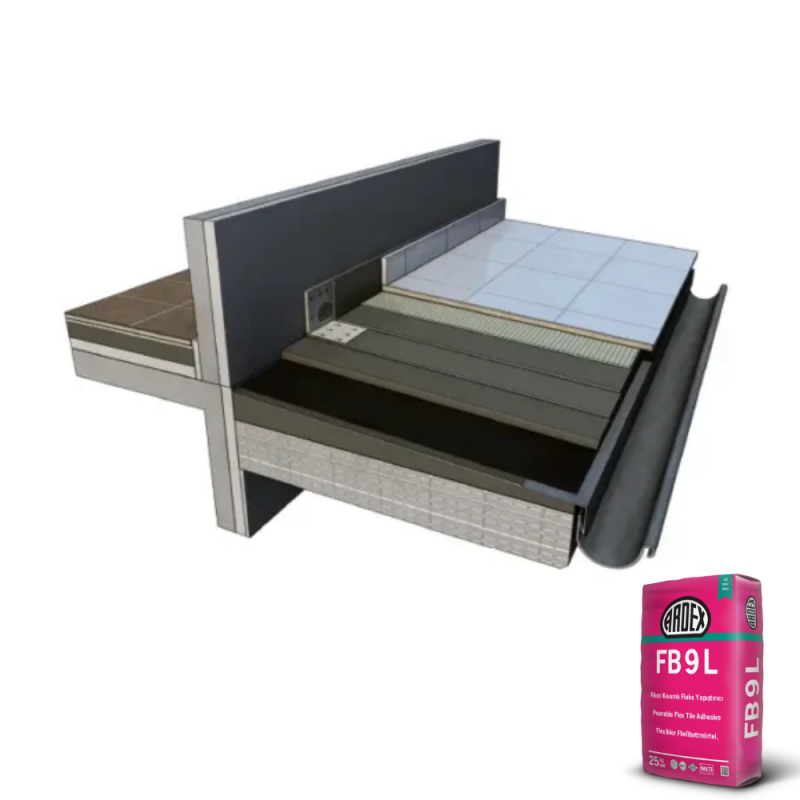ARDEX FB 9 L Akıcı kıvamlı, fleks zemin yapıştırıcısı, gri