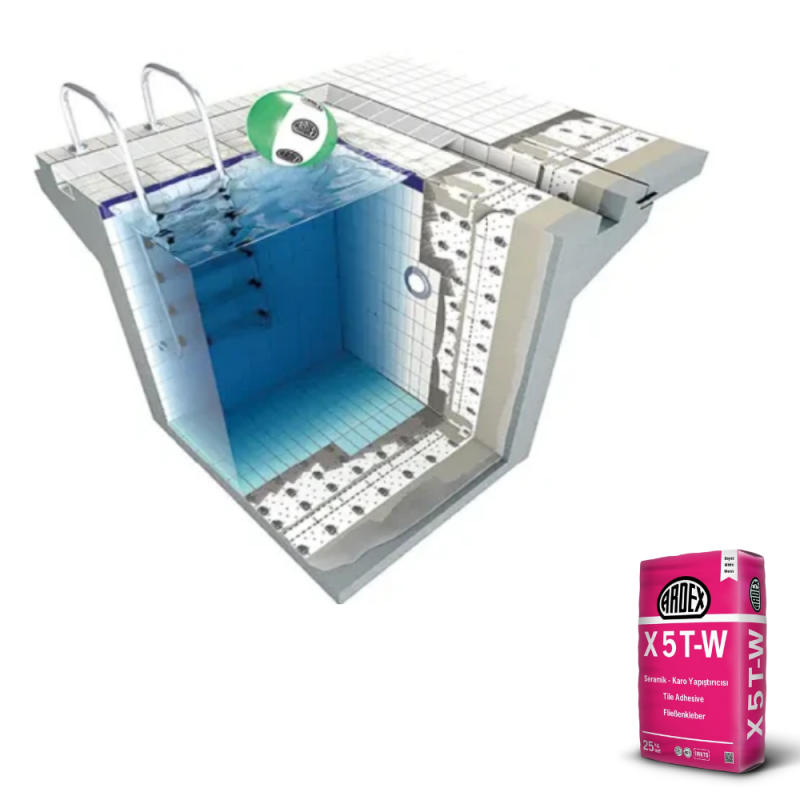 ARDEX X 5 T-W Seramik-Porselen Karo Yapıştırıcısı, Beyaz